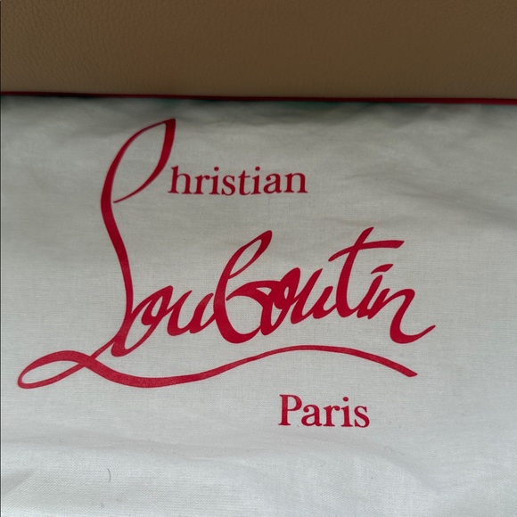 Christian Louboutin Tan and Red Studded Tote w/o wristlet - Picture 2 of 16